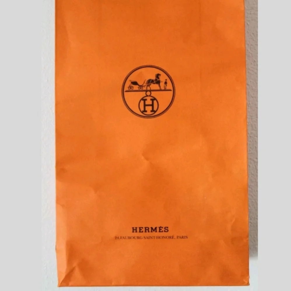 Authentic Hermes Paris Paper Shopping Bag w/‎ rope